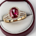 18k gold women ruby and diamond ring in 14k solid gold