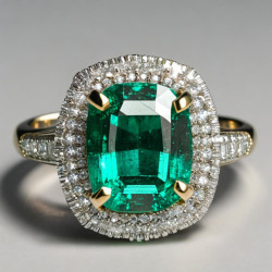 women natural zambian emerald and diamond christmas gift ring