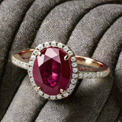 18k gold ruby and diamond ring for women and girls